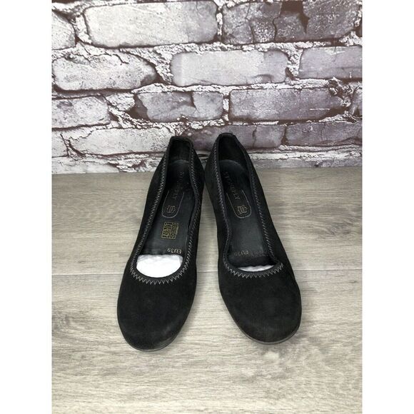 Stonefly Black Suede Leather Slip On Round Toe Dress Heels Women Sz 39EU/8.5M US - Picture 2 of 16